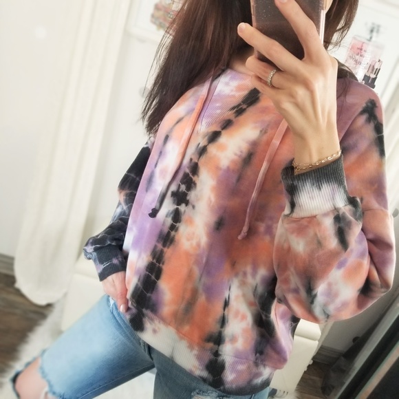 Last1️⃣🆕Blossom Ultra Soft Tie Dye Hoodie Top - Picture 9 of 11